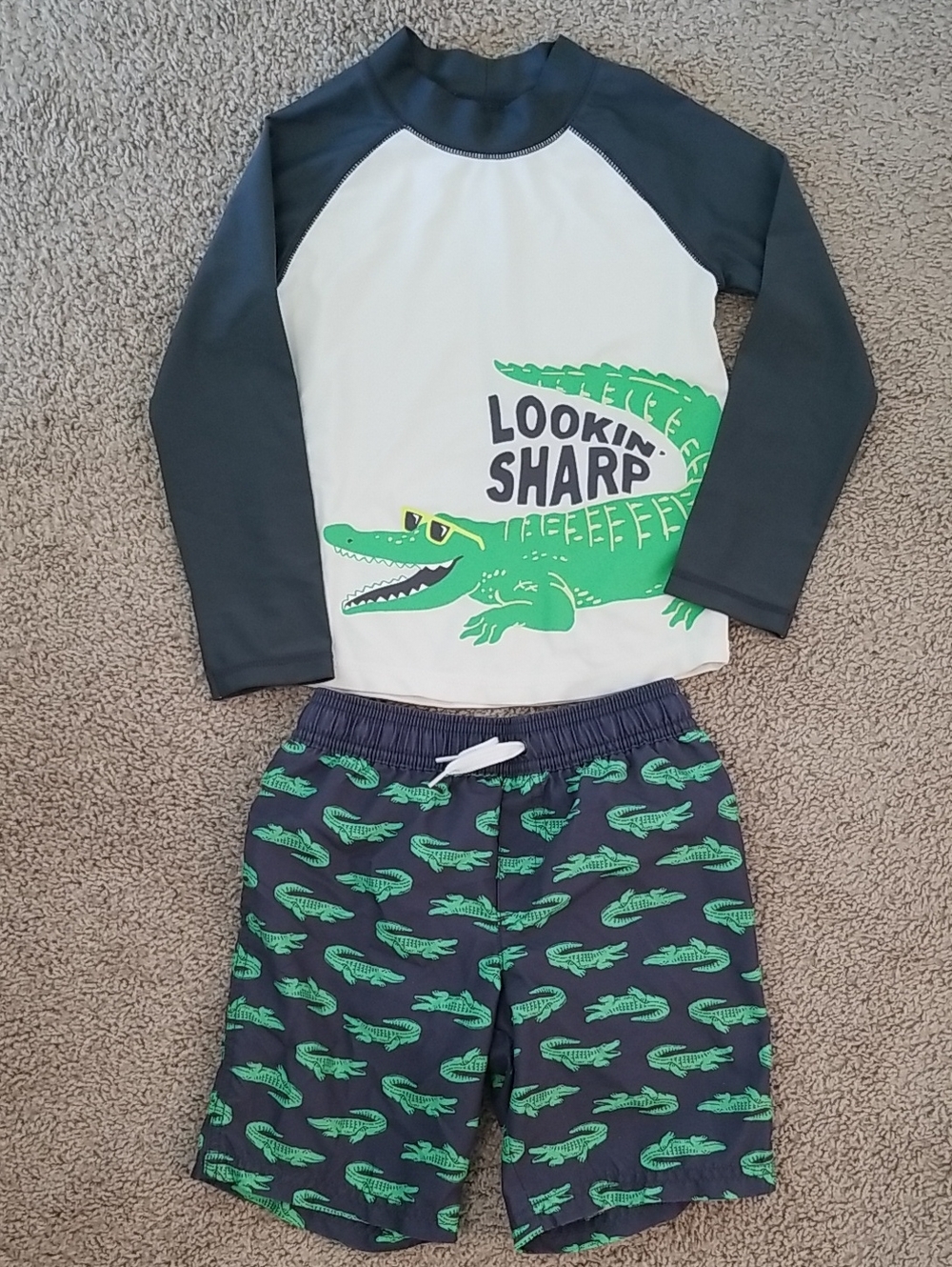 Carter's Simple Joys Alligator 5T Toddler Swim Set